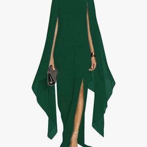 Amazon Green Asymmetrical Sleeveless Cocktail Dress